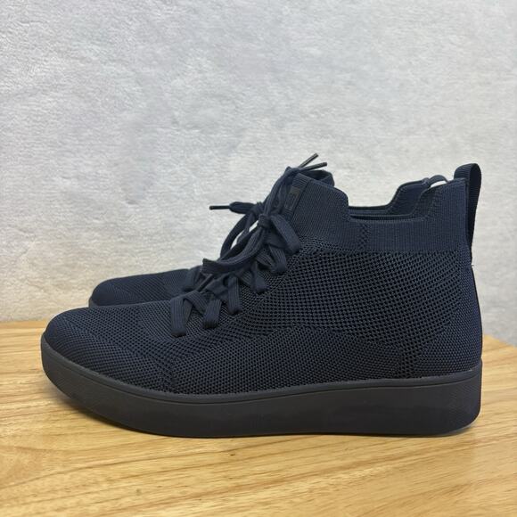 FitFlop Rally High Top Sneaker Midnight Navy Blue Women’s Size 7.5 - Picture 1 of 11
